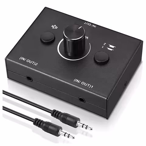 Stereo Audio Switch – HiFi Audio Selector, Speaker and Source Switch, RCA/3.5mm
