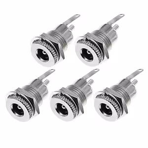 Set of 5 DC Power Plugs 12V 5.5x2.1mm – Front View