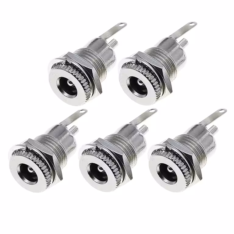Set of 5 – DC Power Jack 12V 5.5mm x 2.1mm – Female Connector