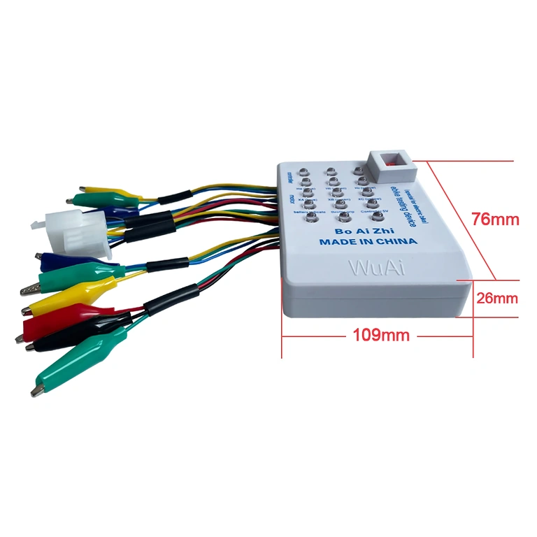 Battery Connected to Universal Tester for Controller Verification