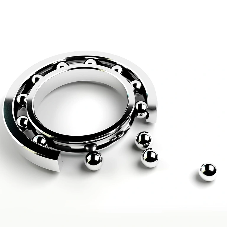 Premium Steel Metal Balls Mounted on a Bearing, Perfectly Round, Superior Quality