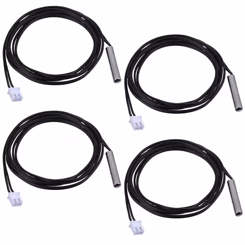 Set of 4 NTC Probe Sensors 10K – Temperature Sensors for Boiler, Heating System, AC and Arduino