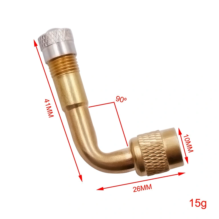 Exact Dimensions of 4-Piece Auto Valve Extension 90°