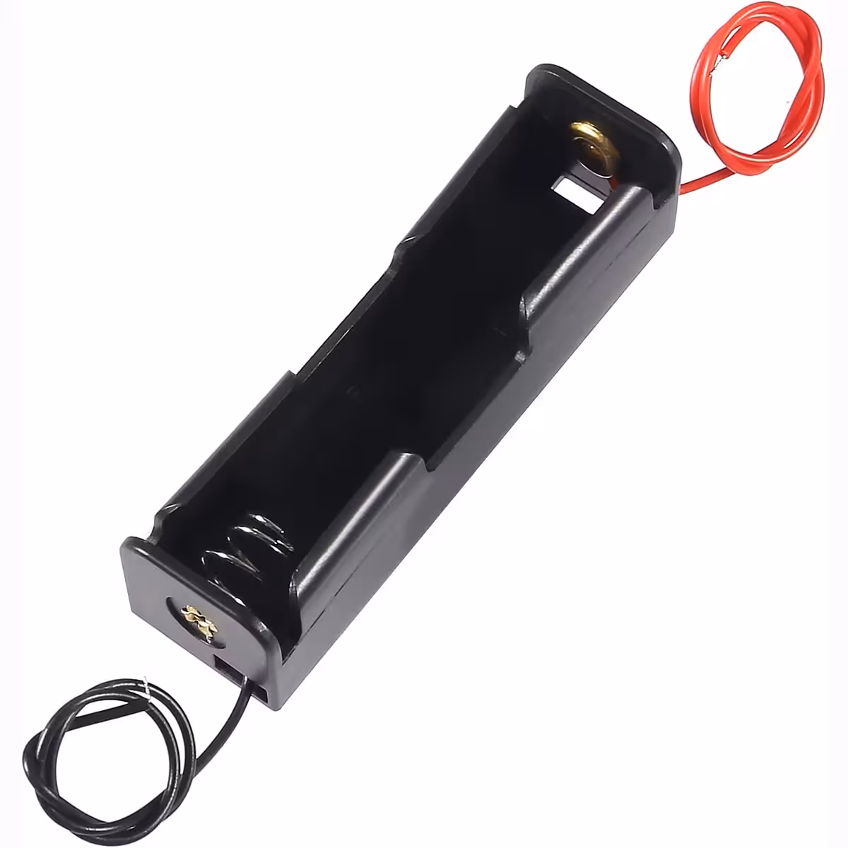 18650 battery holder with red and black wires