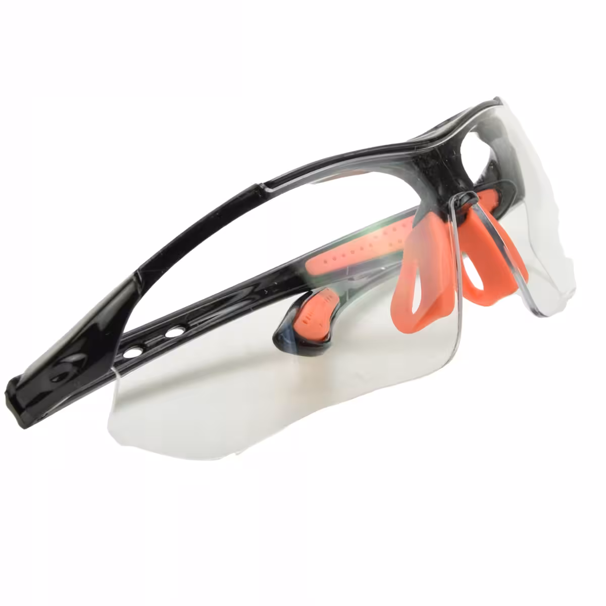 Side profile of cycling glasses with wrap-around shape