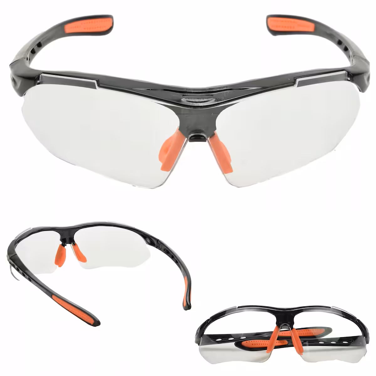 Close-up of anti-scratch polycarbonate lens on sports glasses